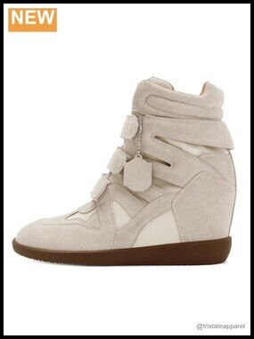 Hidden Wedge High Top Sneakers Faux Suede Platform Strappy Women Shoes